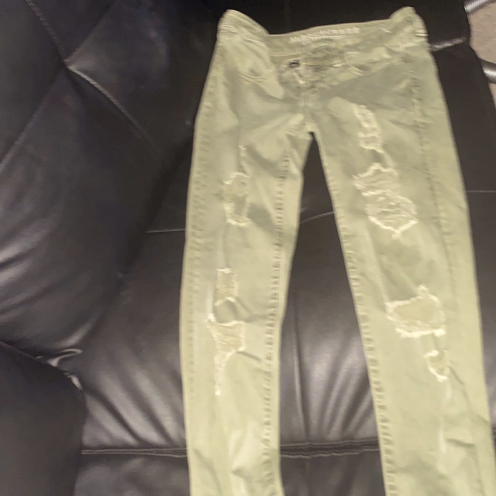 American eagle jeans worn maybe twice great shape nice color grass green
